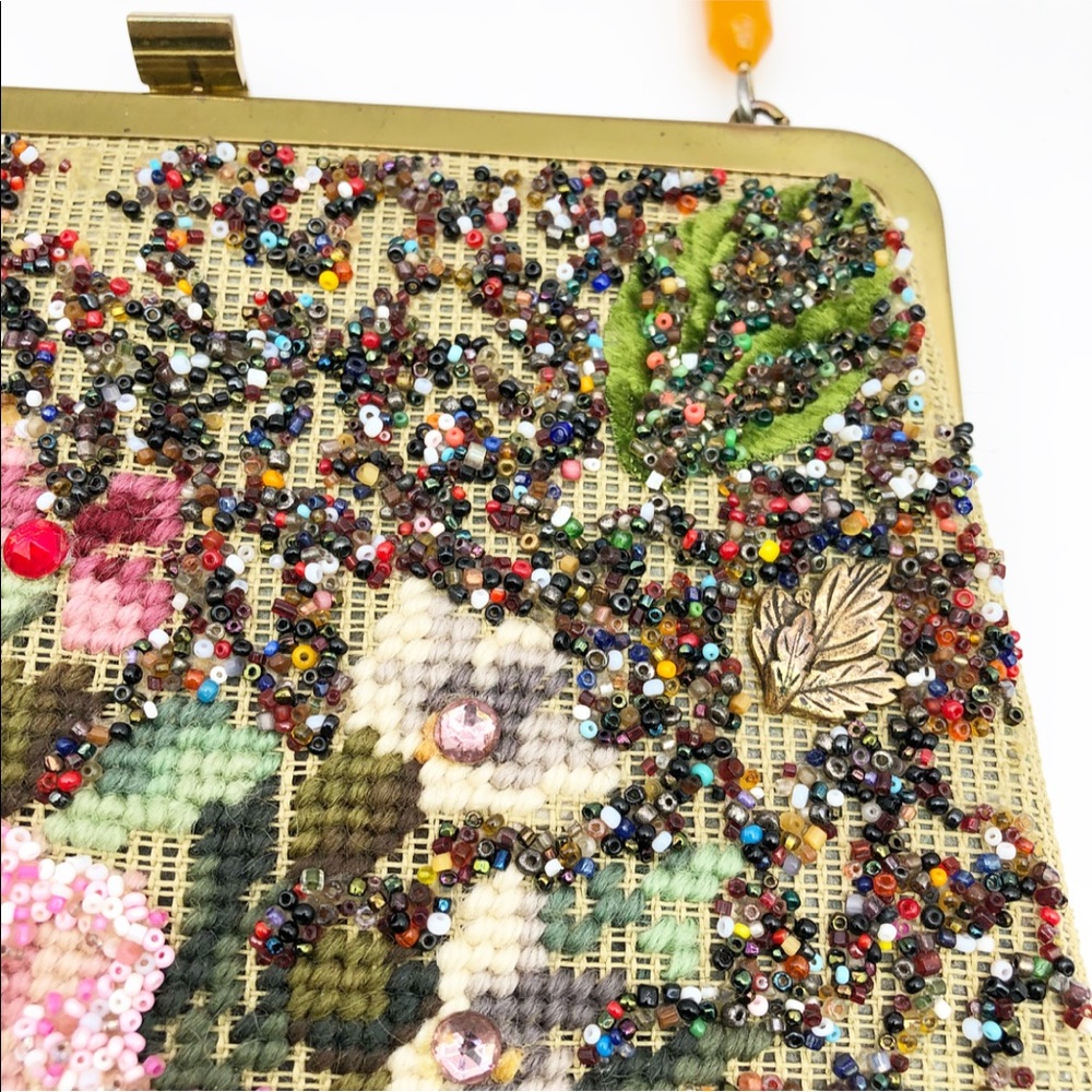 Vintage Souré New York Needlepoint Beaded Handbag - Picture 5 of 9
